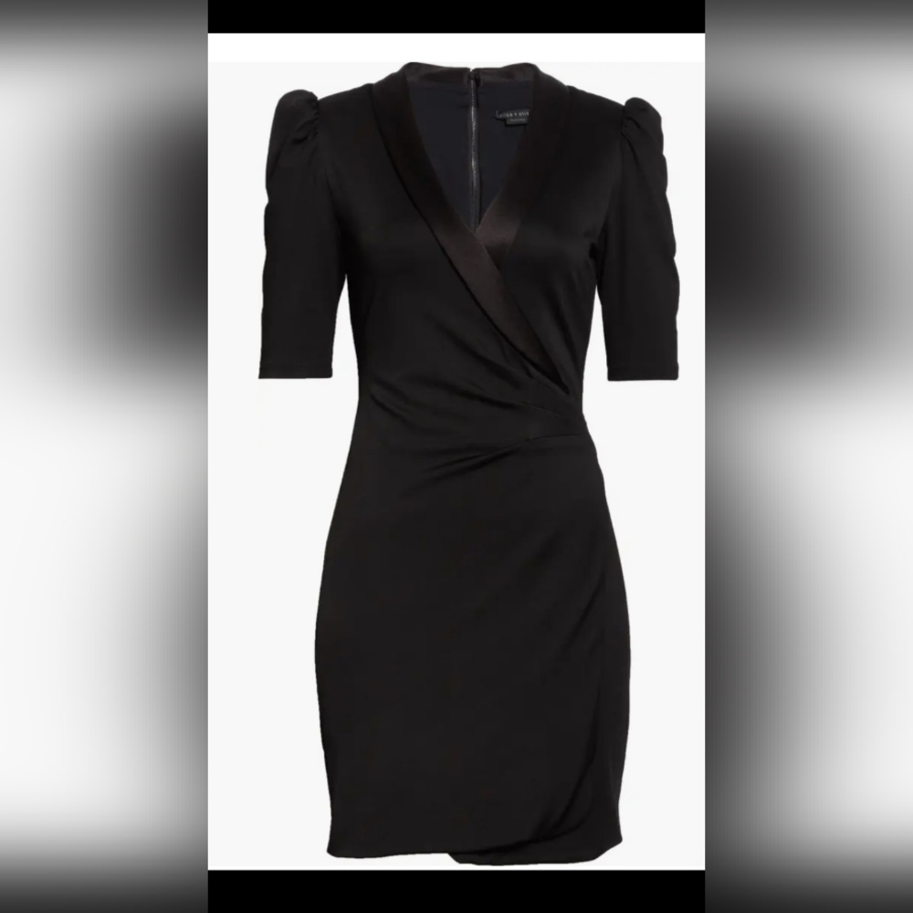Alice + Olivia - Remi Plunging V Neck Dress in Black
